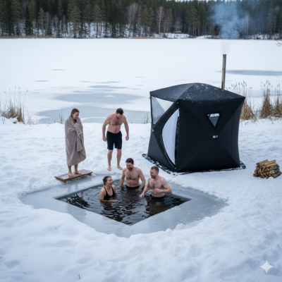 Bastutält 4-6 pers inkl. kamin