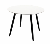 Plaza matbord Ø 100 cm - vit/svart