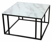Rock Soffbord 75x75cm svart/glasmarmor