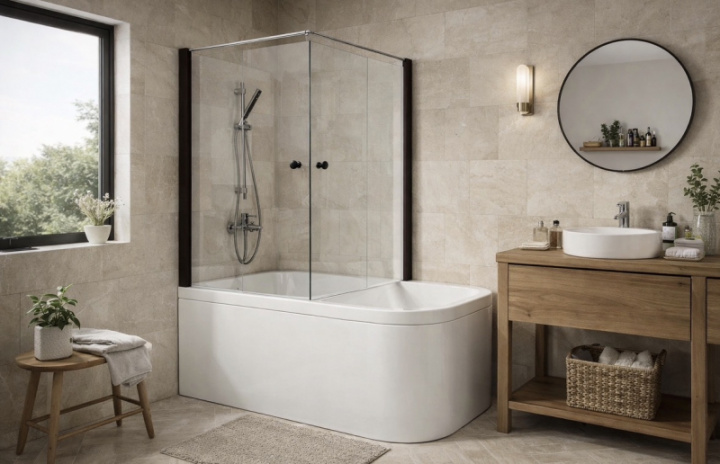 Duschdörrar badkar 80x80 cm i gruppen Badrum / Dusch / Duschdörrar hos Trygghandel Sverige AB (TR-216)